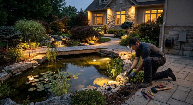 Pond Lighting Installation in Pasadena, CA